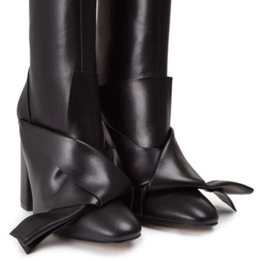 N•21 Black Italian Designer Bow Boots
